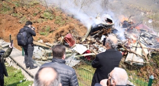 Başkan Tören Heyelan Bölgesinde incelemelerde bulundu