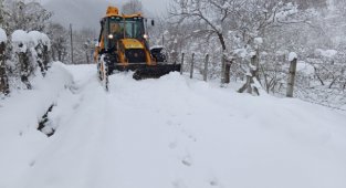 Kar kalınlığının 2,5 metreyi aştığı Ordu'da hastalara zorda olsa müdahele ediliyor