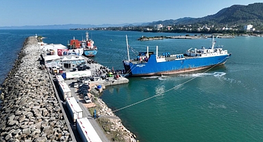 Ordu'da RO-RO gemisi ihracatı başladı