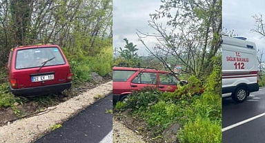 Çaybaşı'nda kaygan zemin kazaya sebep oldu