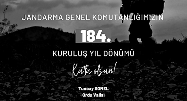 Vali Sonel Jandarmanın 184. yılını kutladı