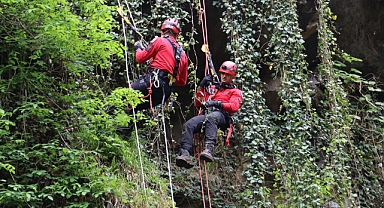 Ordu Jandarma'dan Ohtamış Şelalesi'nde tatbikat