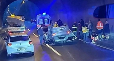 Ordu tünelde araç takla attı!