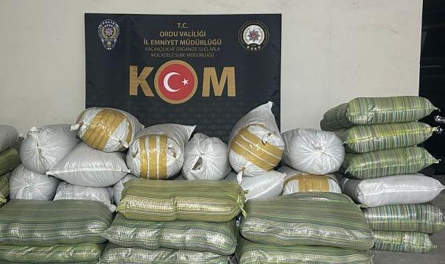 Ordu’da 1 ton üzerininde kaçak tütün yakalandı